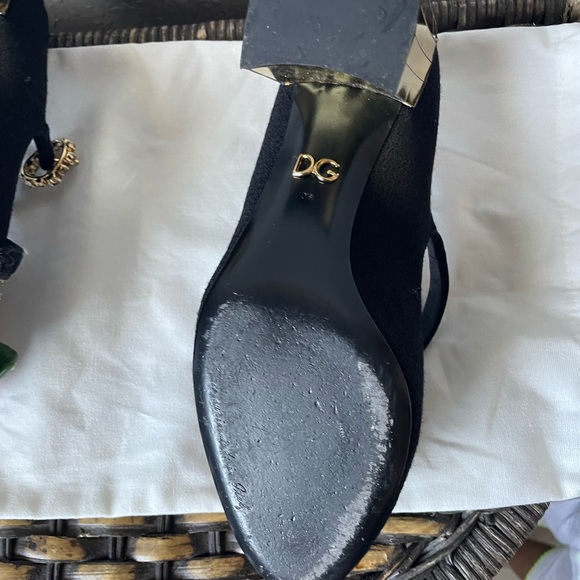 Authentic DOLCE & GABBANA Crystal Rose Brooch Heels Mary Jane Pumps—Size 36 - Picture 7 of 9